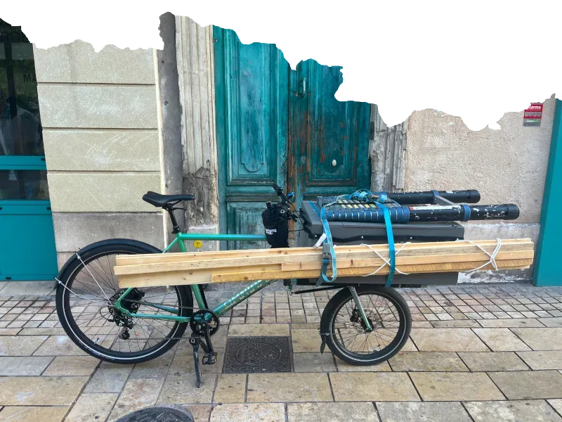 Vélo cargo utilisé pour les interventions en centre-ville de Montpellier